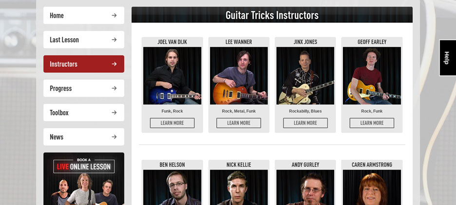Some of the Guitar Tricks instructors.